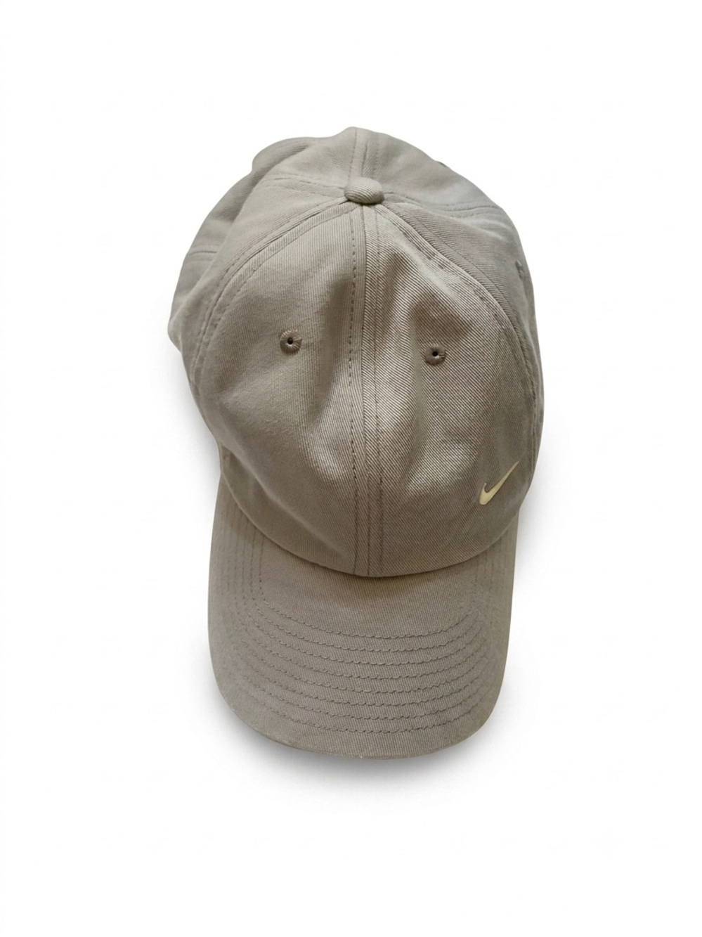 Nike Ladies Light Gray Cotton Baseball Cap with Embroidered Swoosh